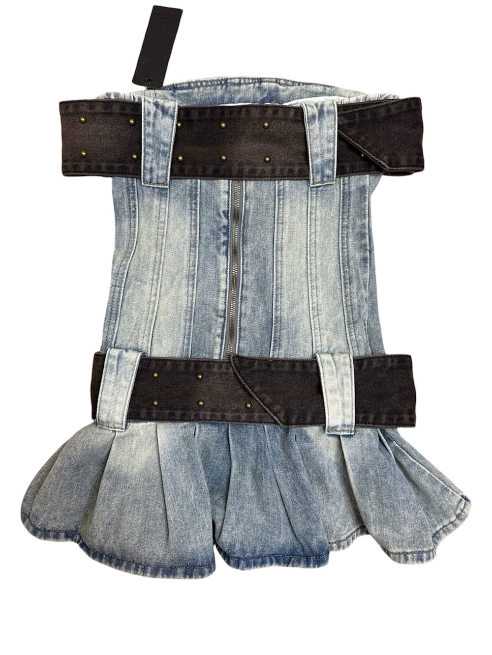 NWT $155 JADED LONDON Chelsea Denim Kilt Mini Dress US Size 4 - Picture 6 of 7